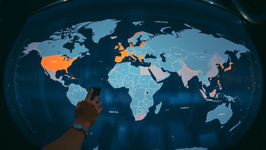 Top study abroad countries highlighted on a map