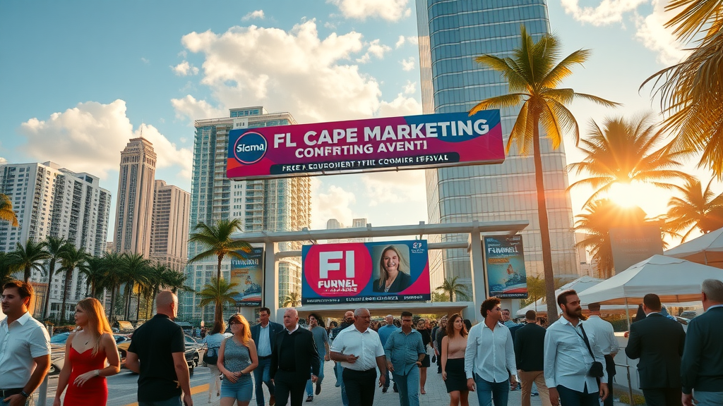 Miami convention center welcomes marketers for 2025 Funnel Pages Launch event.