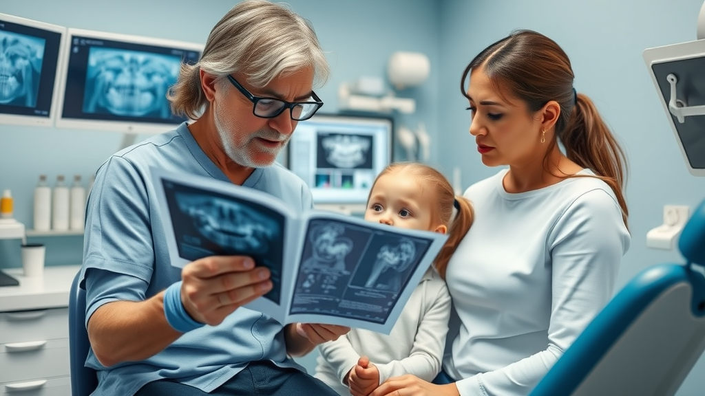 Dentist reviewing dental X-rays with family, dentistry secrets revealed