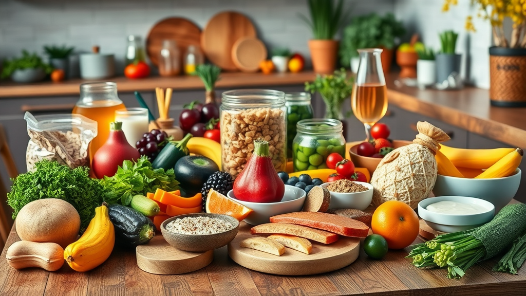 diverse array of keto-friendly foods arranged artfully