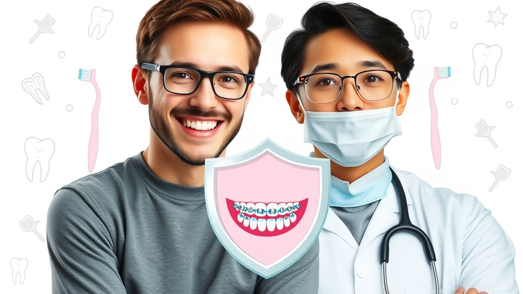 Dentistry secrets for healthy smiles, illustration with patients and prevention