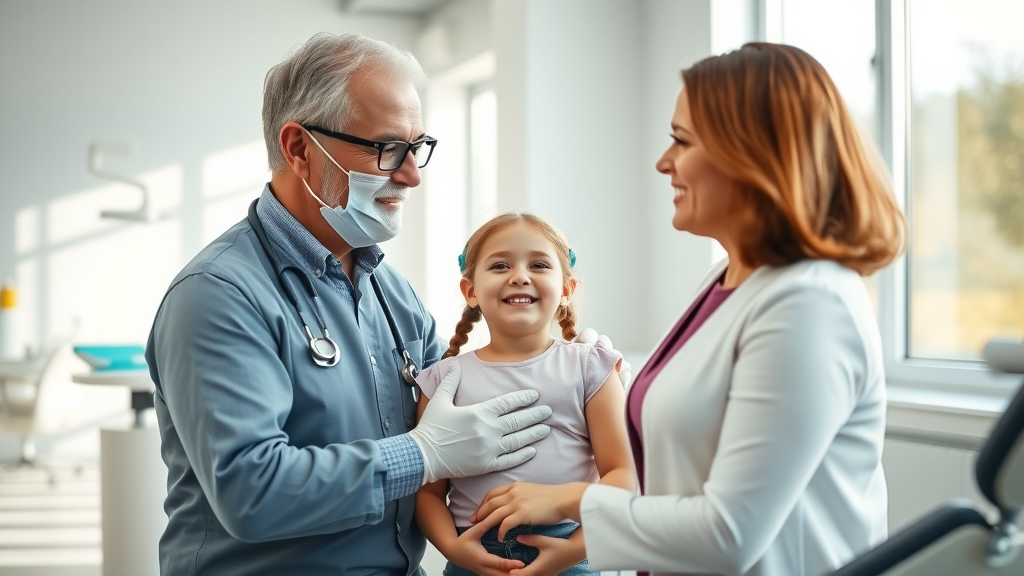 Bright dental clinic with caring orthodontist helping young patient, testfdd solutions