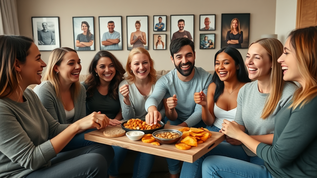 motivated group celebrating keto milestones, sharing keto snacks, support community keto diet
