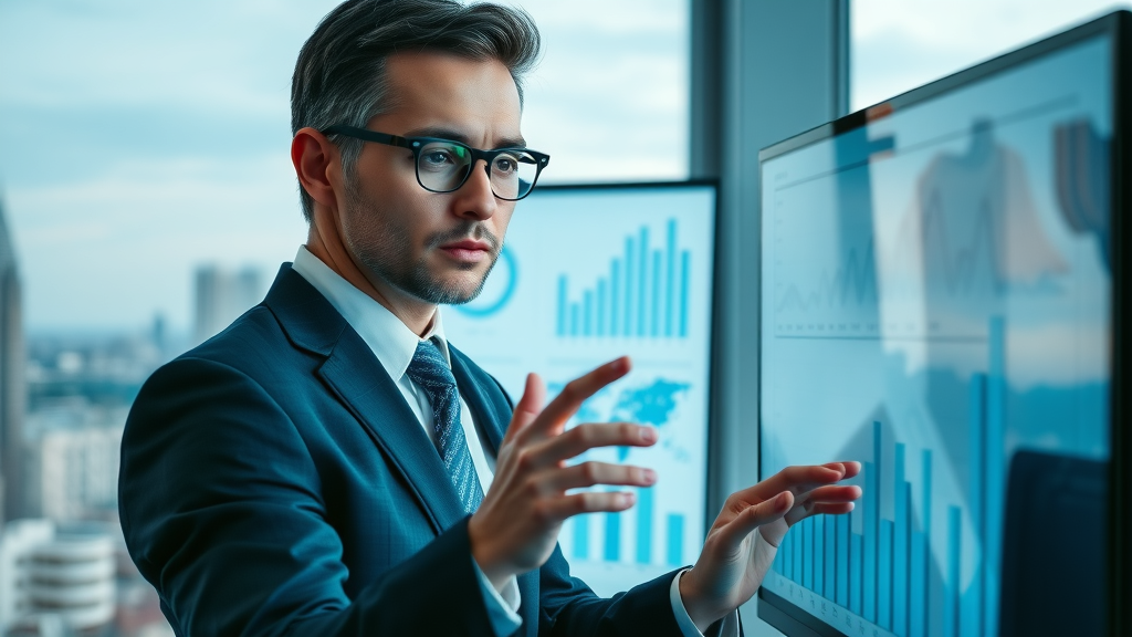 Business professional analyzing demographic data - target audience discovery