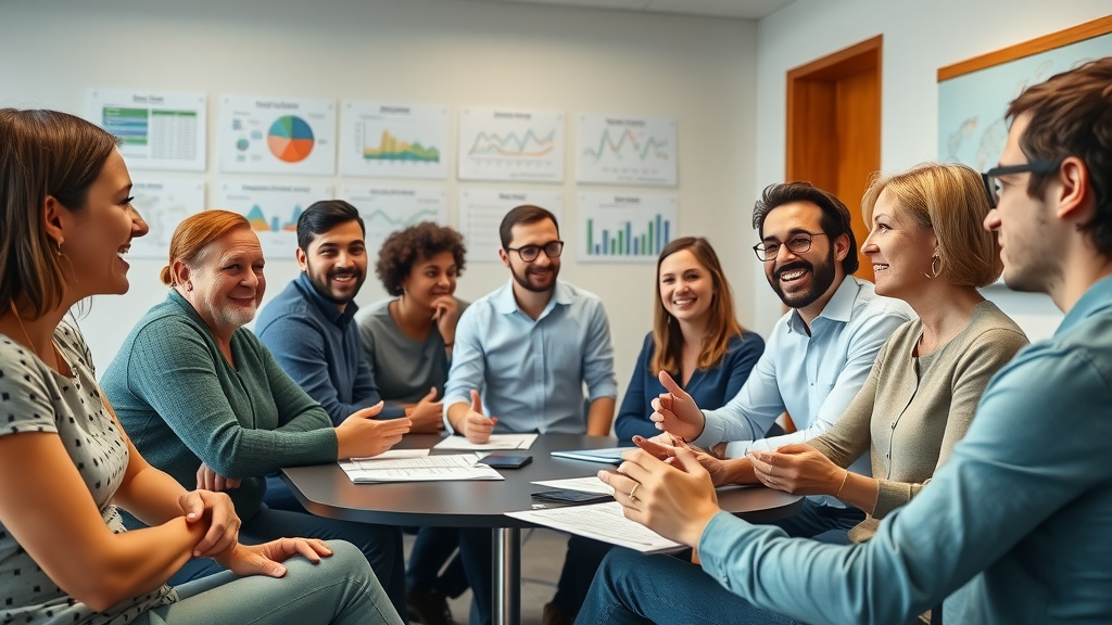 enthusiastic meeting room discussion on niche blogging