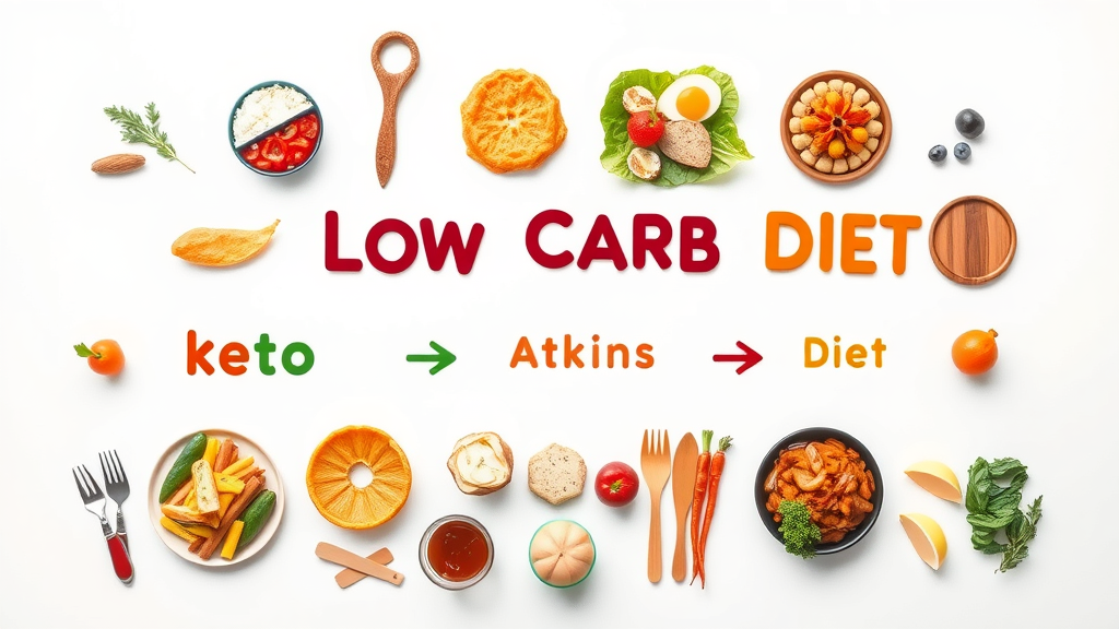 Infographic comparing keto, Atkins, and standard low carb diets meal plans