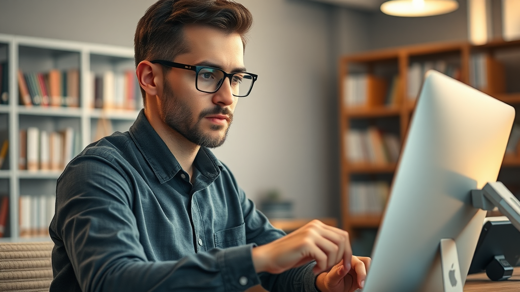 Professional blogger at work - blog post content management