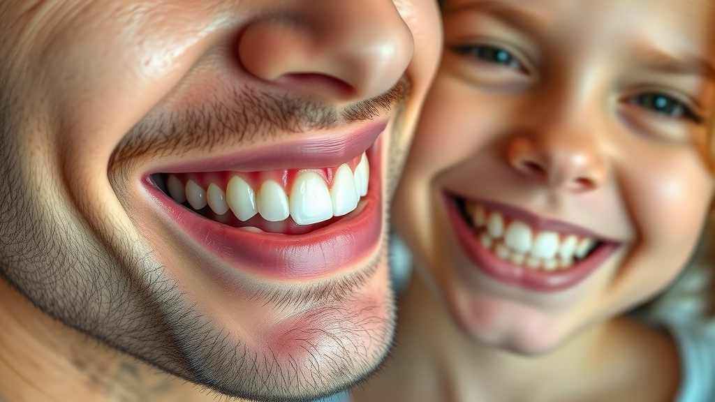 Macro photo of healthy, bright smiles highlighting dental health and dentistry.