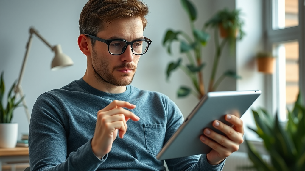 curious individual searching for keto diet information on a tablet