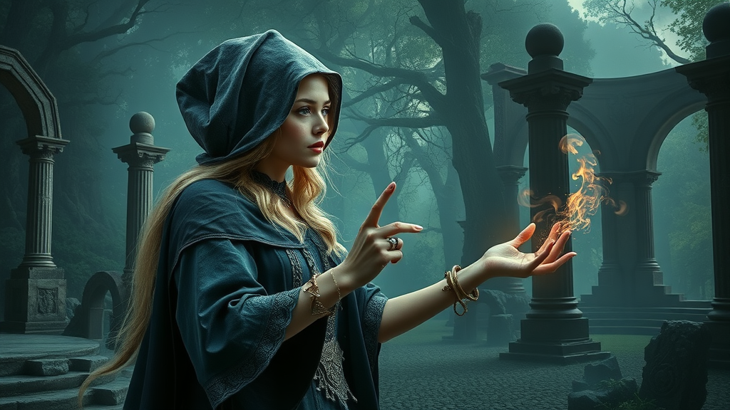 mystic sorceress casting spell final fantasy dark ages video games 2025