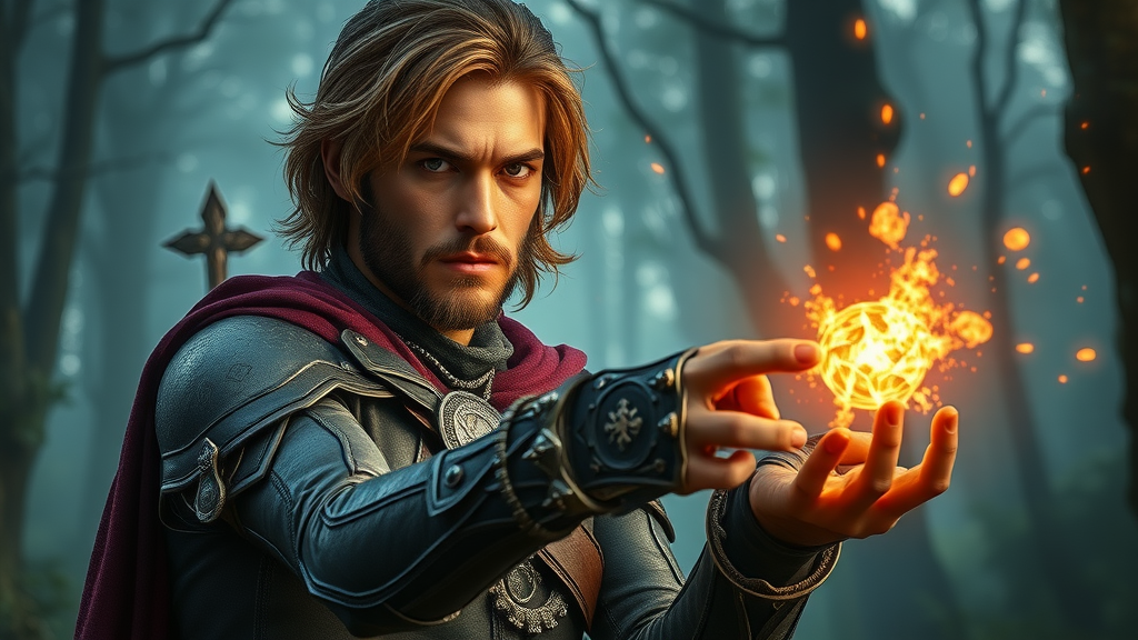 epic fantasy hero glowing artifact mystical forests splendid fiction video games 2025