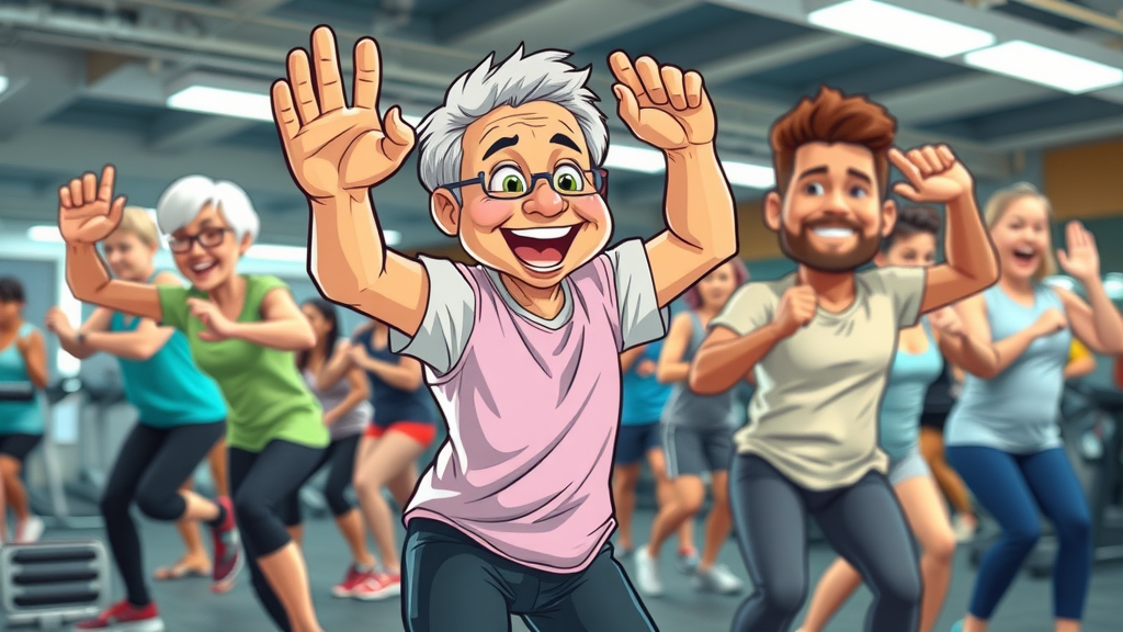 Energetic people engaging in physical activity at a colorful gym