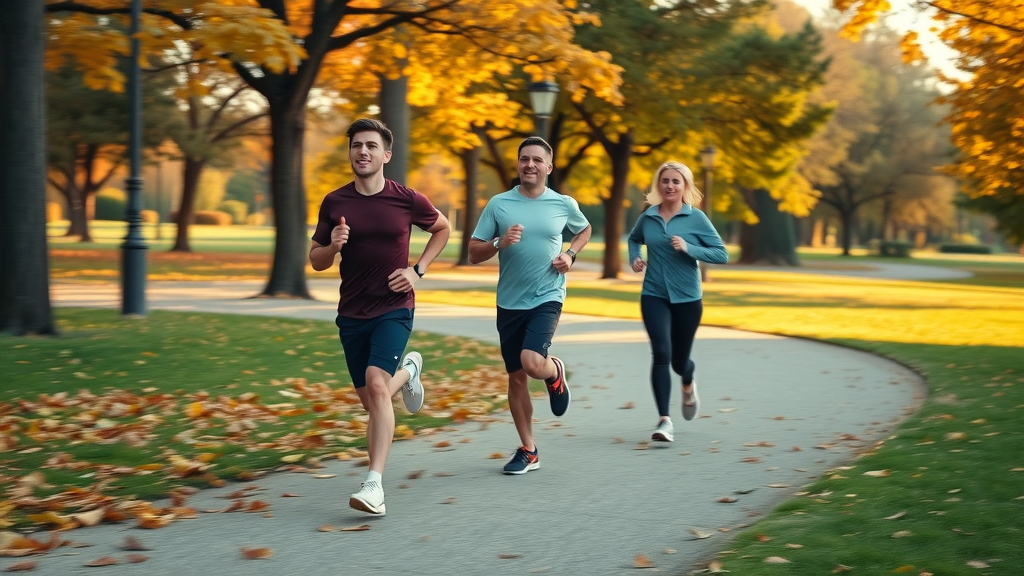 active people jogging in a park showcasing health tips for physical activity