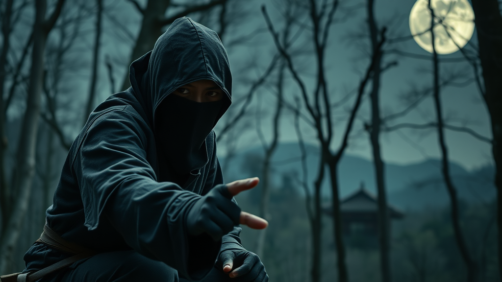 stealthy ninja moonlit forest ghost of yotei video games 2025