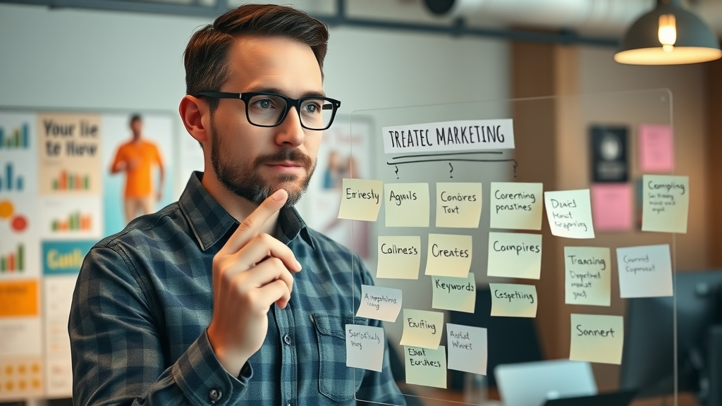 strategic marketing planner mapping keywords to marketing campaign goals for keyword research SEO