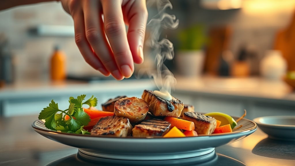 vibrant keto meal ketogenic diet food modern kitchen steam