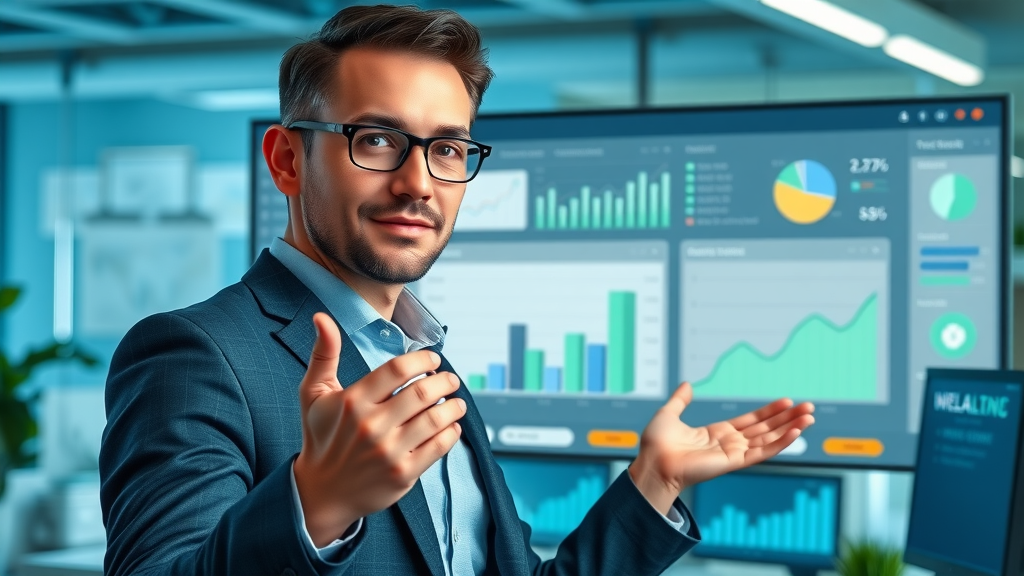 Seo marketing tips illustrated with a clean and modern website dashboard highlighting organic growth charts