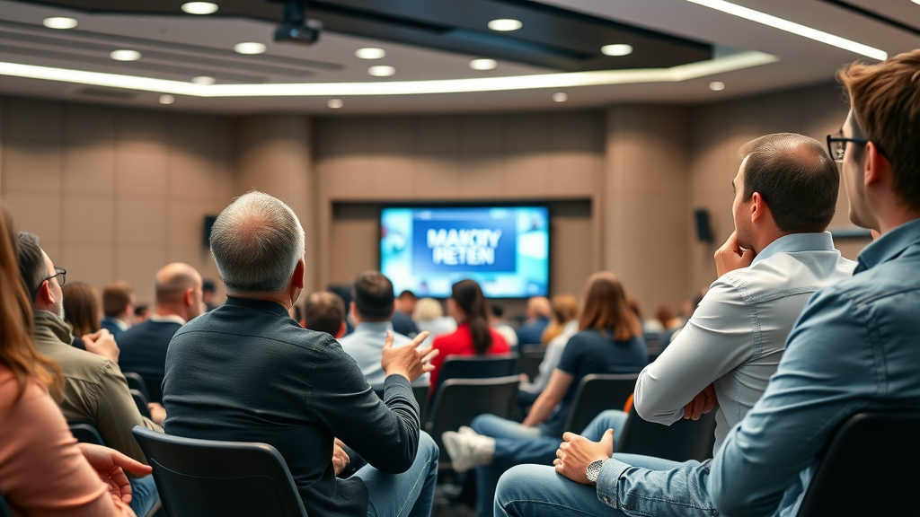 Interactive Q&A session about SEO marketing strategies at digital marketing workshop