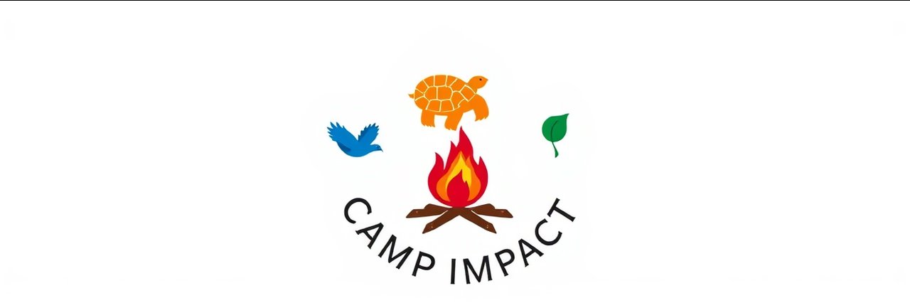 Minimalist camp badge logo for camping Florida with nature icons and arrows