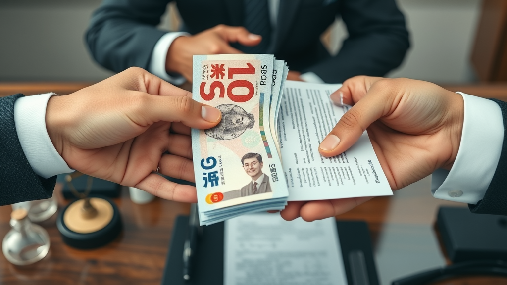 법무법인 상담료 exchange: hands, money, legal contract, law office environment, macro shot, neutral colors