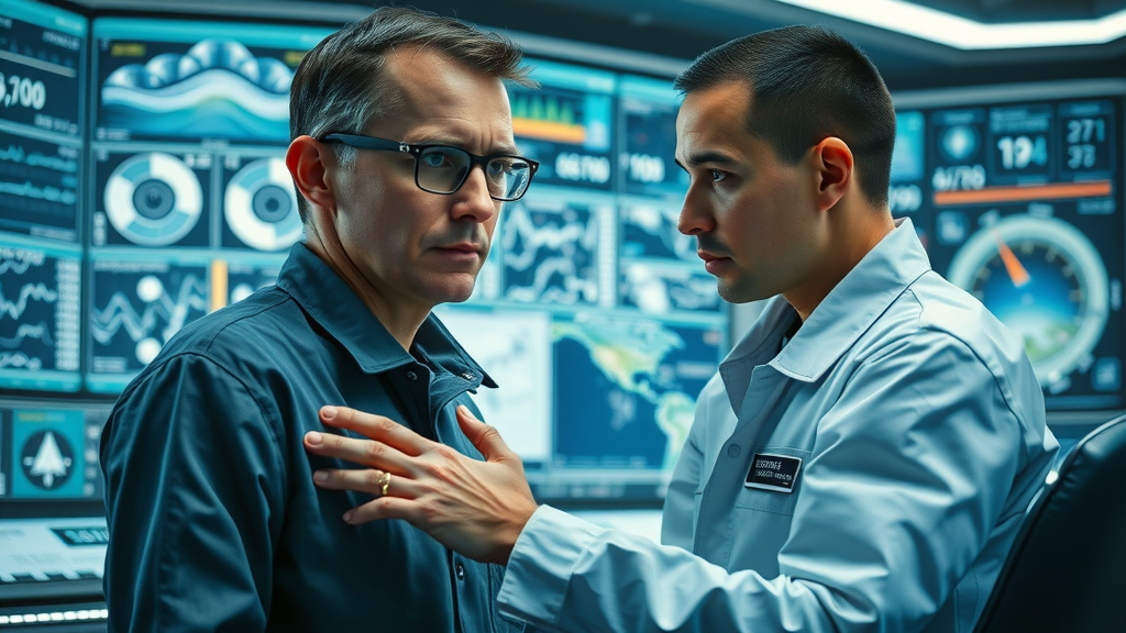 Meteorologists analyzing weather data for snow plowing services preparedness