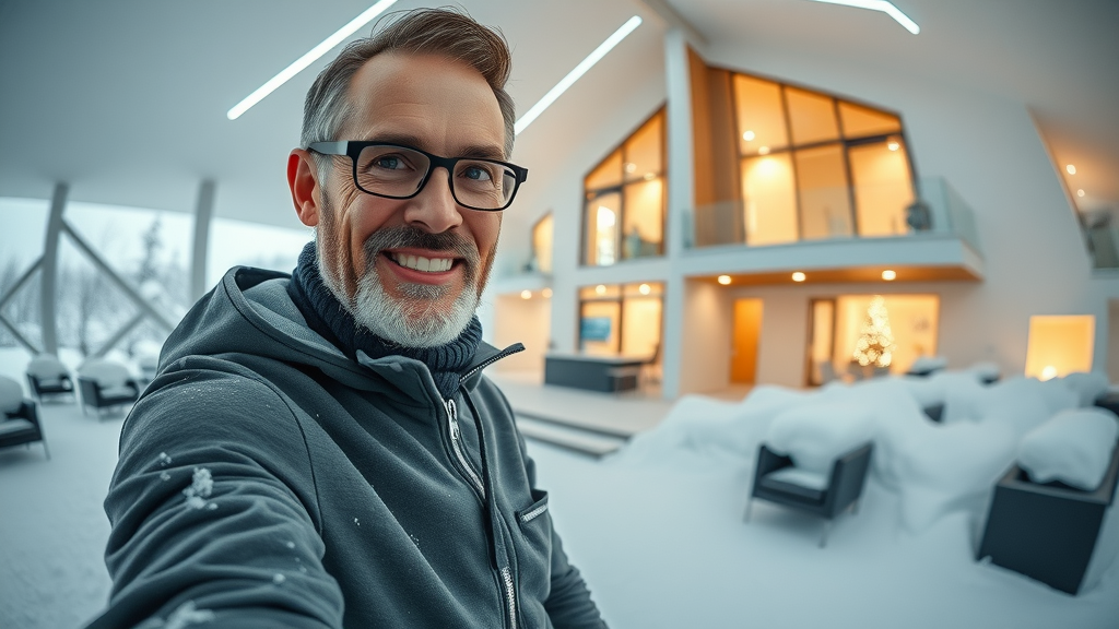 confident property owner planning snow plowing service for winter