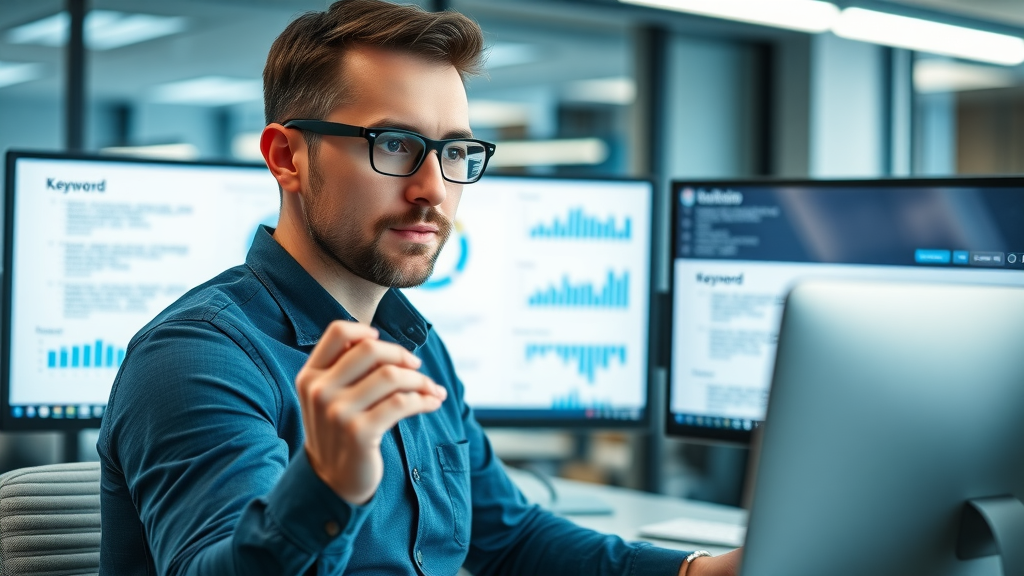 digital marketing dashboard professional marketer analyzing Google SERP features, graphs and charts with a focus on People Also Ask Google box