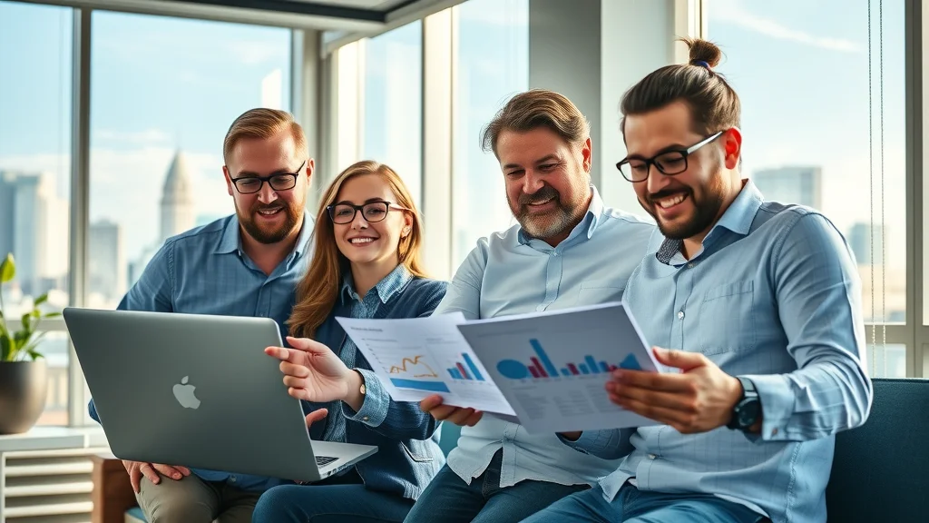 Dynamic small business team in a modern Edmonton office analyzing SEO growth charts, focused on rapid results from Edmonton SEO services