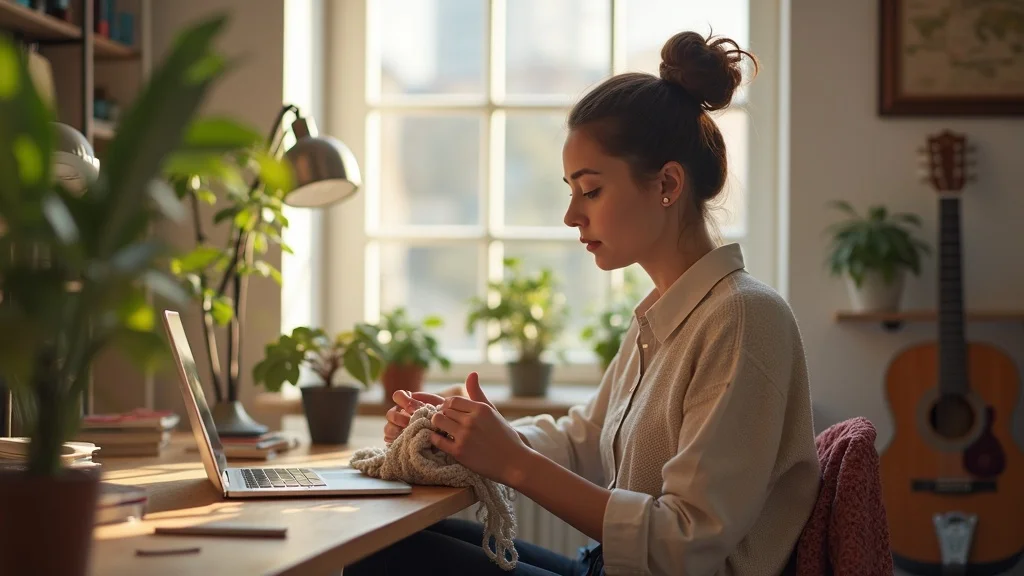 Busy professional balancing work and hobbies illustrating the importance of hobbies in daily life