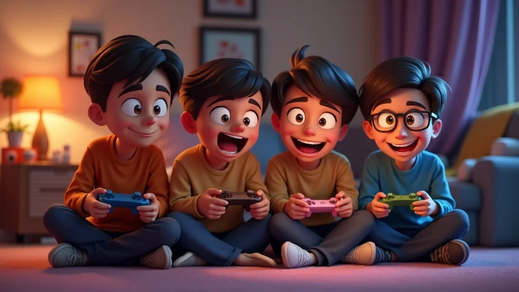 Group of friends playing video games together, best hobbies for relaxation